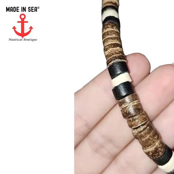 NEW Boho Surf Beach Natural Bead Handmade Necklace - Size 20” - Picture 3 of 3